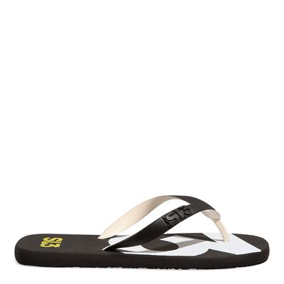 Chinelo Masculino Borracha Preto E Off White