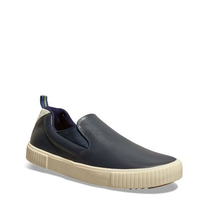 Tênis Slip On Masculino Couro Confort Azul Dark