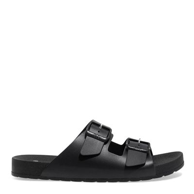 Chinelo Slide Fivela Masculino Borracha Preto