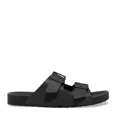 Chinelo Slide Fivela Masculino Borracha Cinza Titânio