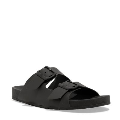 Chinelo Slide Fivela Masculino Borracha Cinza Titânio