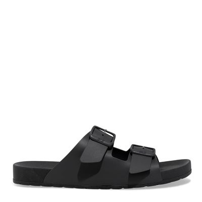 Chinelo Slide Fivela Masculino Borracha Cinza Titânio