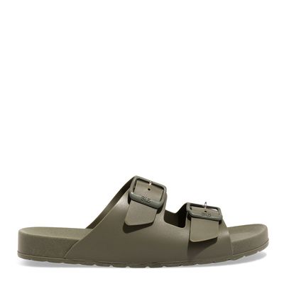 Chinelo Slide Fivela Masculino Borracha Verde Pistache