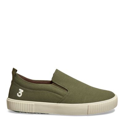 Tênis Slip On Masculino Lona Deserto Verde Militar