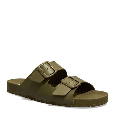 Chinelo Slide Fivela Masculino Borracha Verde Militar
