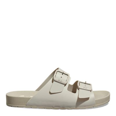 Chinelo Slide Fivela Masculino Borracha Cinza Claro