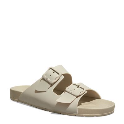 Chinelo Slide Fivela Masculino Borracha Cinza Claro