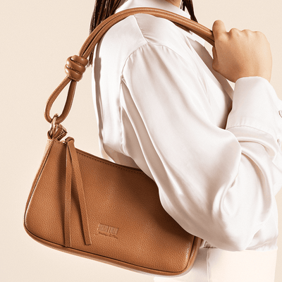 Bolsa Pequena Couro Floater Caramelo Alça Ombro
