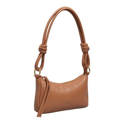 Bolsa Pequena Couro Floater Caramelo Alça Ombro