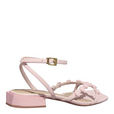 Sandália Tachas Napa Santorine Rosa Salto Baixo