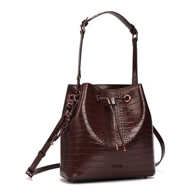 Bolsa M Material Croco Dark Cocoa