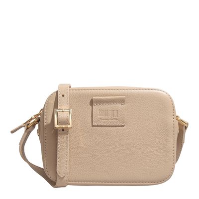 Bolsa Pequena Couro Floater Bege Alça Transversal