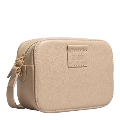 Bolsa Pequena Couro Floater Bege Alça Transversal