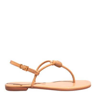 Rasteira Verniz Glossy Light Tan