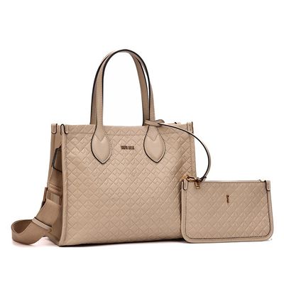 Kit Bolsa Tote Soft E Clutch Bege