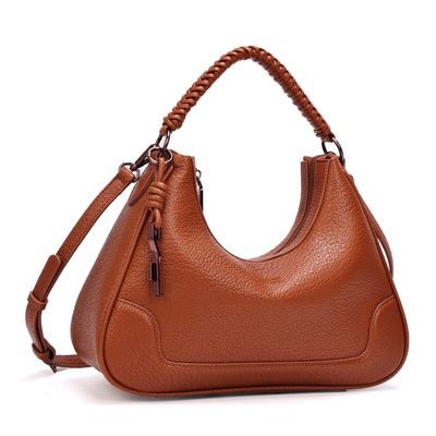 Bolsa Hobo Floater Marrom Safari Alça Dupla