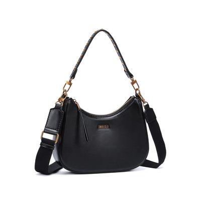 Bolsa Baguete  Meia Lua Soft Preto Alça Dupla