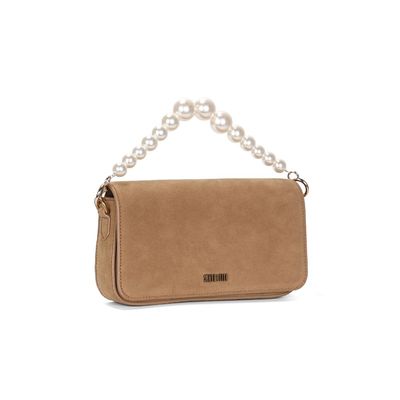 Bolsa P Material Camurça Bege