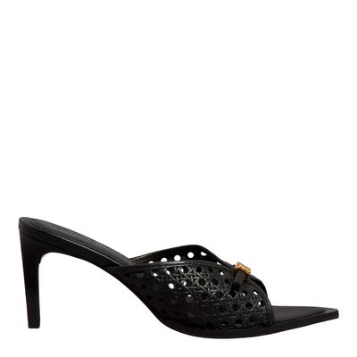 Mule Couro Trisse Preto