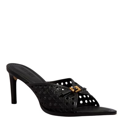 Mule Couro Trisse Preto