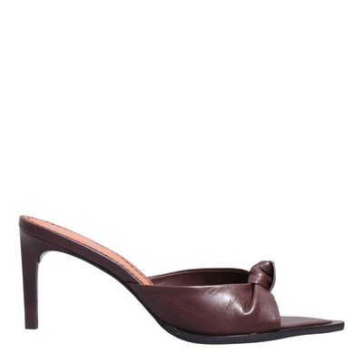 Mule Couro Pelica Soft Dark Cocoa