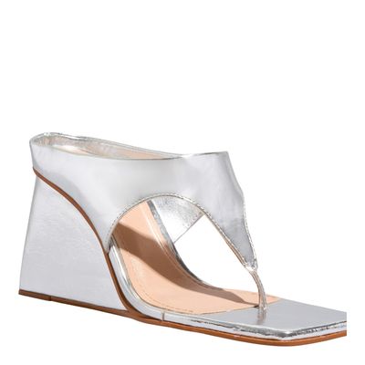 Mule Metalizado Reflexo Prata