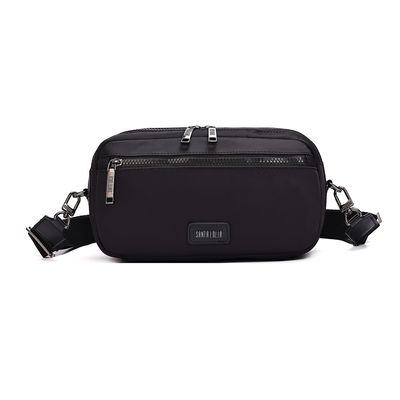 Necessaire Nylon Preta Alça Ombro