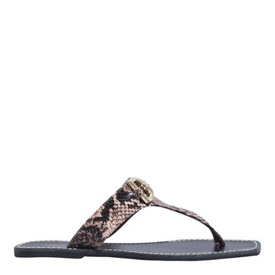 Rasteira Suede Animalier Natural