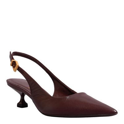 Scarpin Couro Pelica Soft Dark Cocoa
