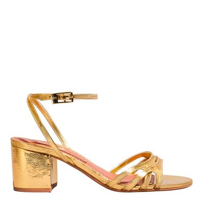 Sandália Couro Metallic Balla Ouro Light