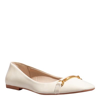 Sapatilha Verniz Glossy Off White