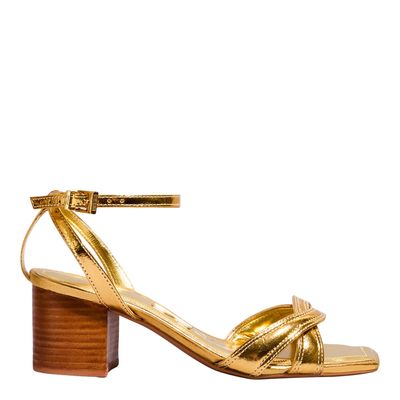 Sandália Couro Metallic Balla Ouro
