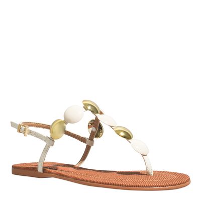 Rasteira Verniz Glossy Off White