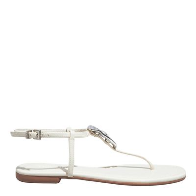 Rasteira Napa Madri Off White Metal Orgânico