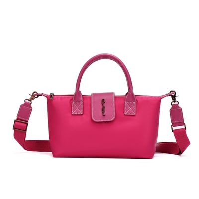 Bolsa Shopper Pequena Nylon Rosa Pink Alça Transversal