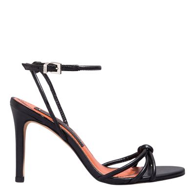 Sandália Napa Soft Preto Salto Alto Fino