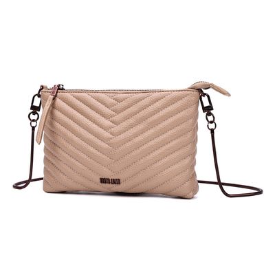 Bolsa Clutch Floater Bege Alça Corrente