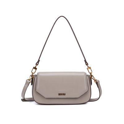 Bolsa Baguete Média Soft Cinza Alça Ombro