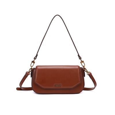 Bolsa Baguete Média Soft Marrom Alça Ombro