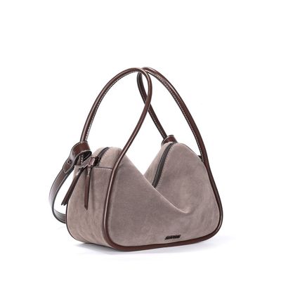 Bolsa Camurça Cinza Fog Alça Ombro