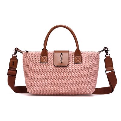 Bolsa Tramado Rosa Alça Transversal