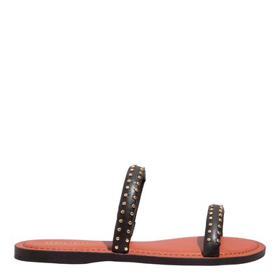 Rasteira Napa Soft Tachas Preto