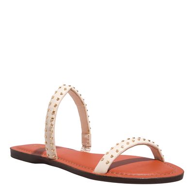 Rasteira Napa Soft Tachas Creme
