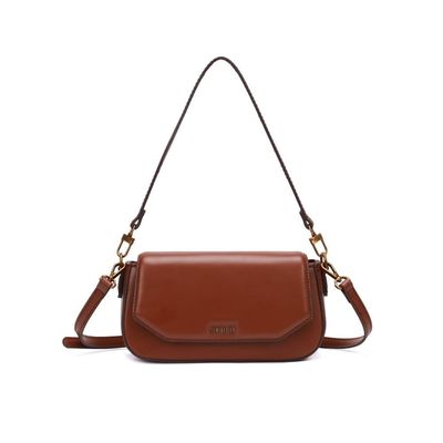 Bolsa Baguete Média Soft Marrom Alça Ombro