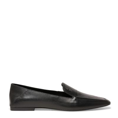 Mocassim Couro Nobre Soft Preto Bico Quadrado