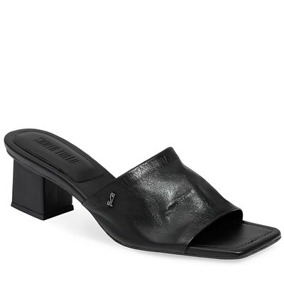Mule Couro Nobre Soft Preto