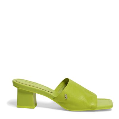 Mule Couro Nobre Soft Amarelo Hot Oliva