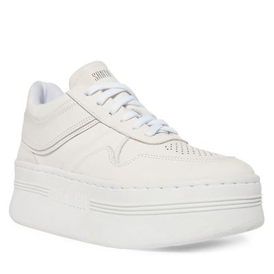 Tênis Plataforma Couro Confort Branco