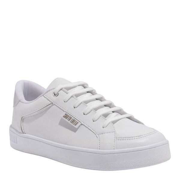 Tênis Floater Lux Branco E Prata Recortes