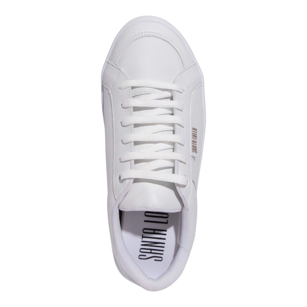 Tênis Floater Lux Branco E Prata Recortes - Santa Lolla
